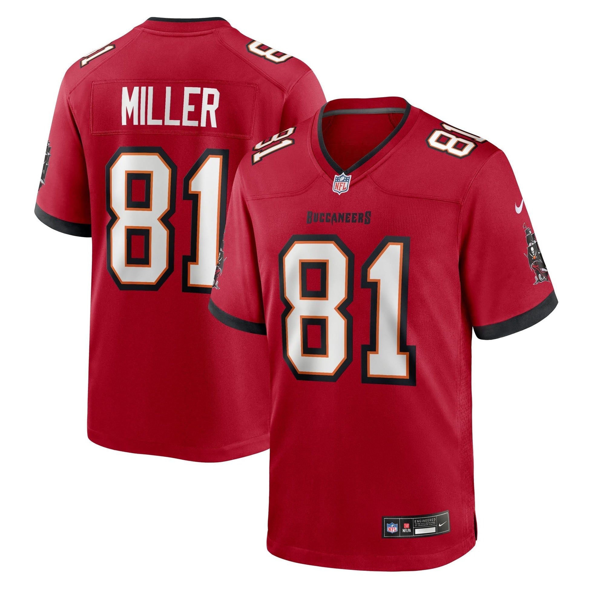 Tampa Bay Buccaneers Ryan Miller Red Team Game Jersey football jersey product view 1