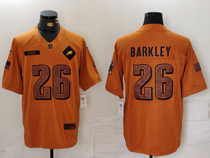 Men's Philadelphia Eagles Saquon Barkley Brown 2023 Salute To Service Limited Jersey football jersey product view 1