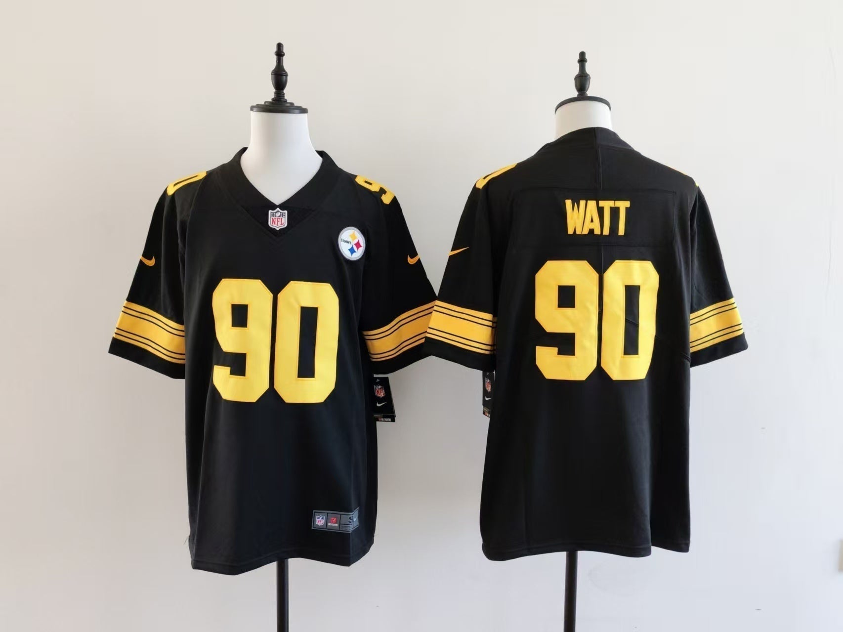Men's Pittsburgh Steelers T.J. Watt Jersey - Black-yellow numbers football jersey product view 1