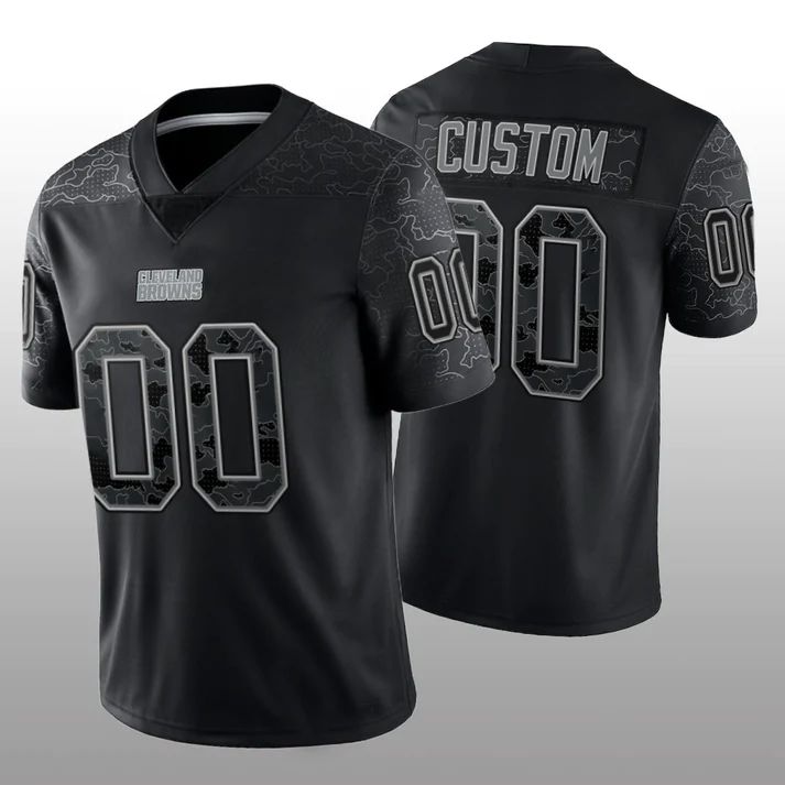 Custom1 Cleveland Browns Black RFLCTV Limited Jersey1 Stitched American Football Jerseys football jersey product view 1