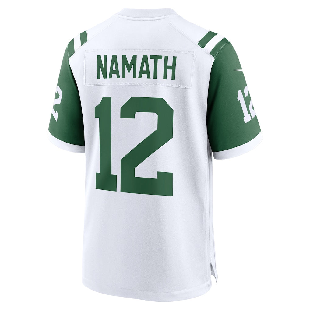 NY.Jets #12 Joe Namath White Classic Alternate Retired Player Game Jersey football jersey product view 1