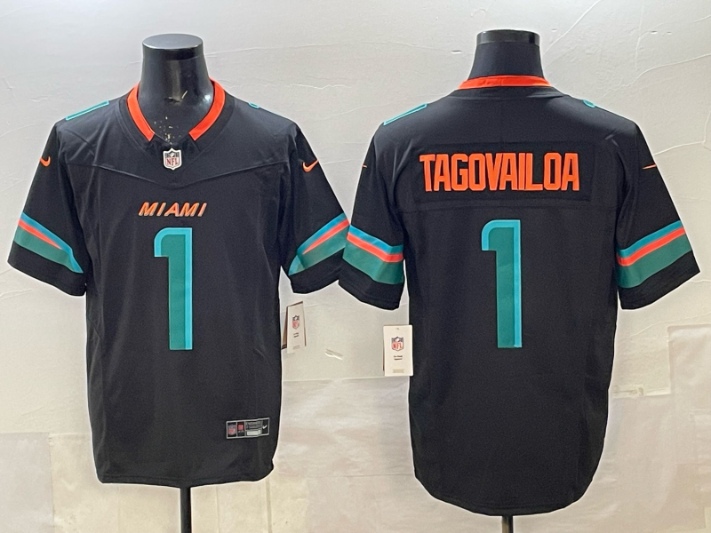 Men's Miami Dolphins Tua Tagovailoa Pitch Blue 2025 Rivalries Collection Limited Jersey football jersey product view 1