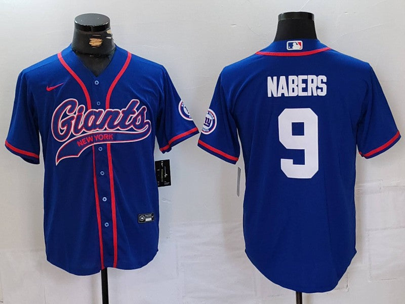 Men's New York Giants Malik Nabers #9 Royal Game Jersey1 football jersey product view 1