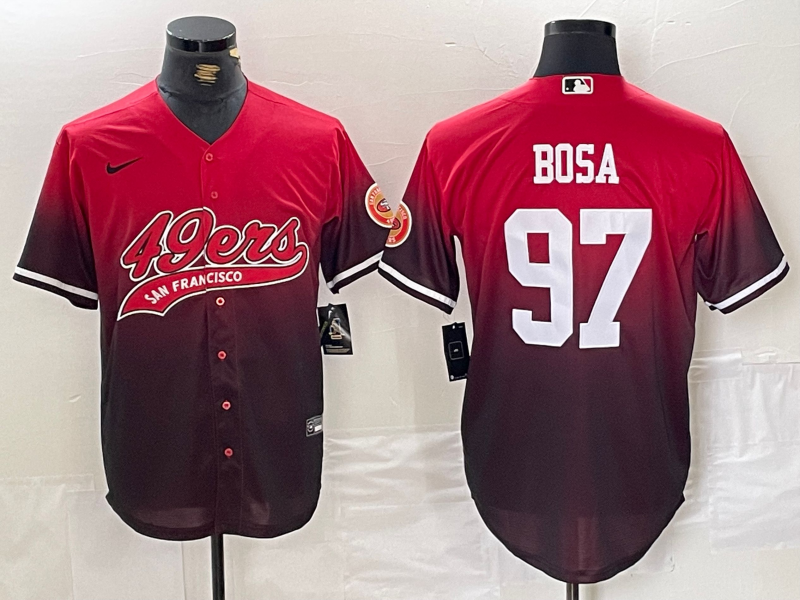 Men's San Francisco 49ers Nick Bosa #97 Scarlet Player Jersey1 football jersey product view 1