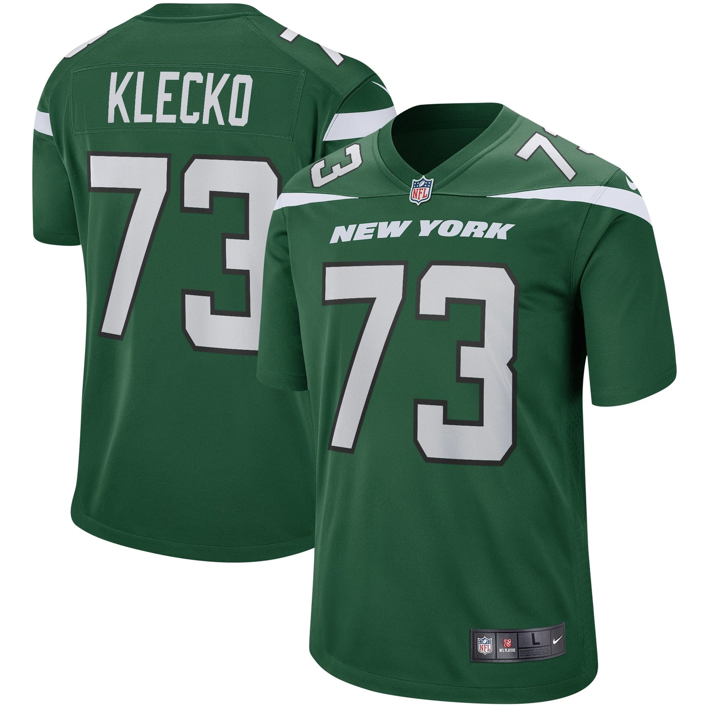 Joe Klecko New York Jets Game Retired Jersey - Gotham Green football jersey product view 1