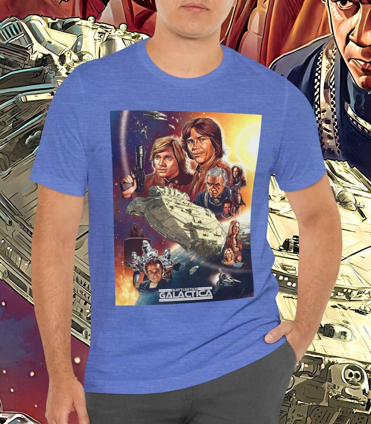 Nostalgic Battlestar Galactica 1978-79 Retro Tv Shirt Unisex T-shirt, Sweatshirt, Hoodie, Long Sleeve Tee - T-Shirt, Sweatshirt, Hoodie