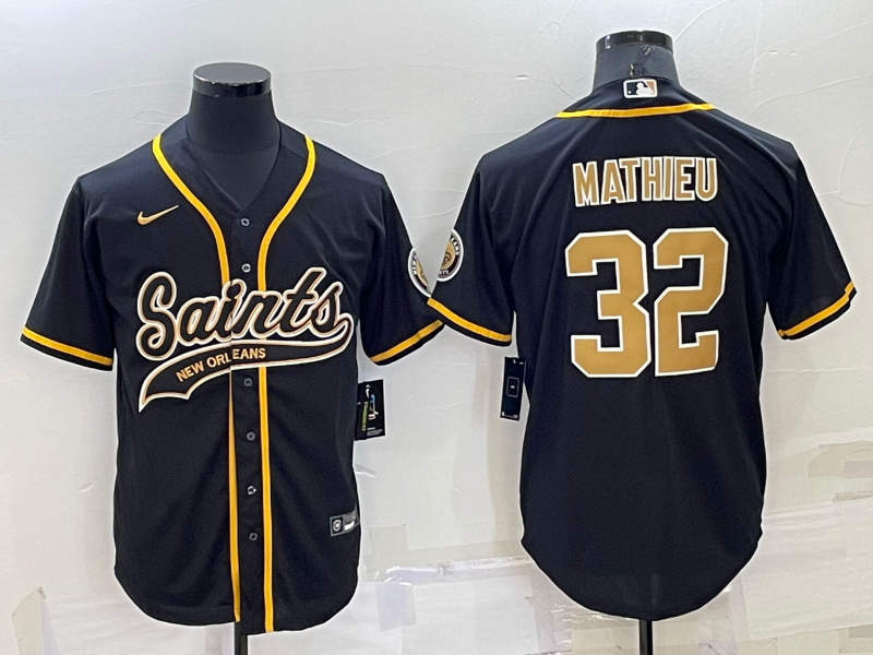 Men's New Orleans Saints Tyrann Mathieu Black Game Jersey Joint Edition football jersey product view 1