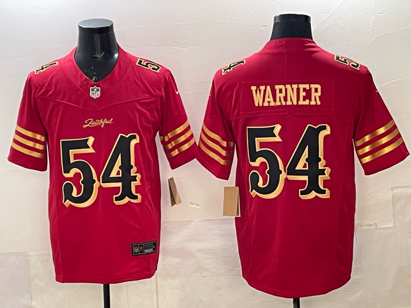 Men's San Francisco 49ers Fred Warner #54 Red 2025 Rivalries Collection Game Jersey football jersey product view 1