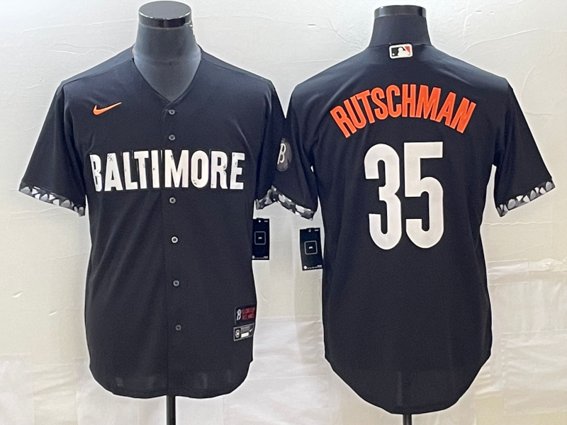 Men's Baltimore Orioles Adley Rutschman Black 2023 City Connect Replica Jersey baseball jersey product view 1