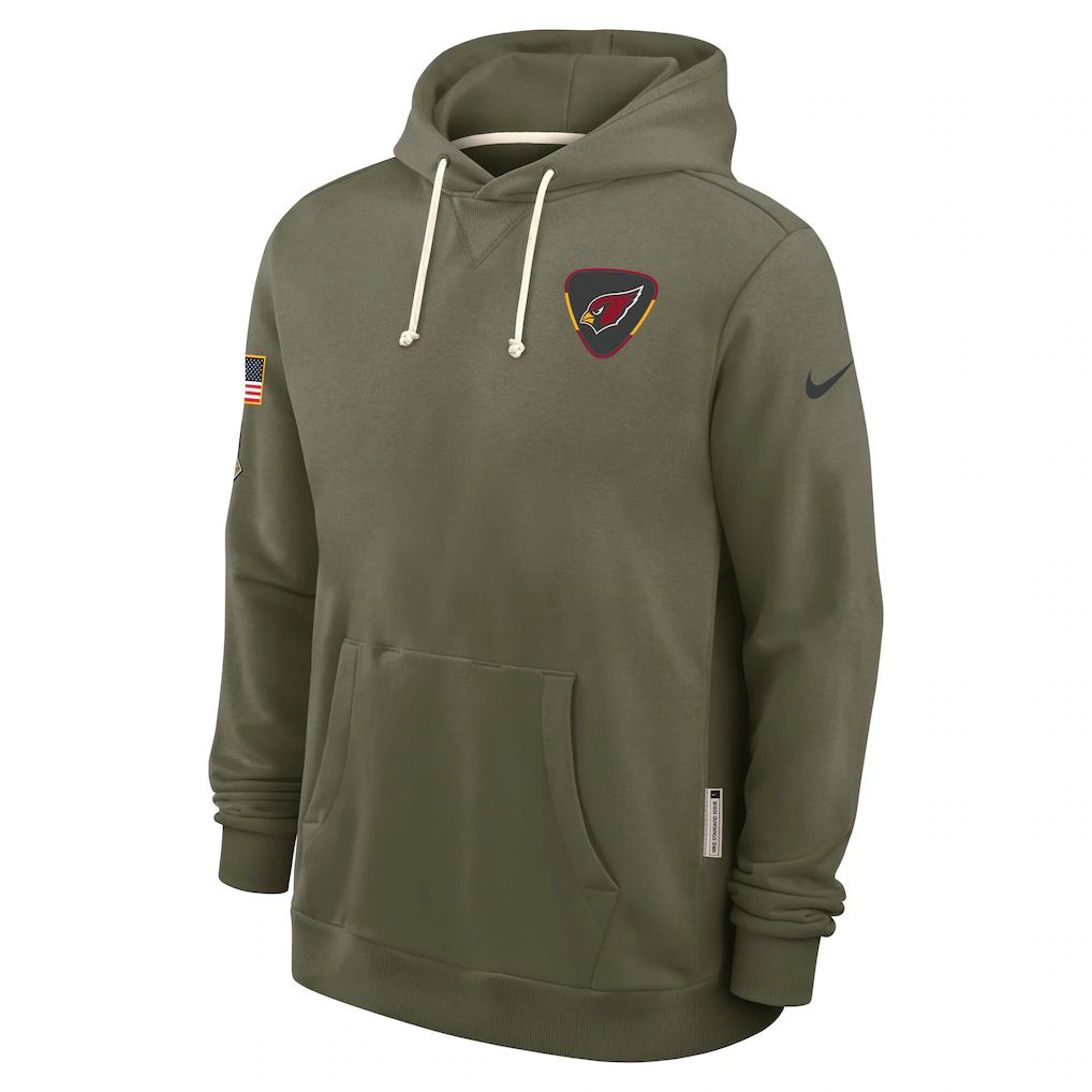 Men's Arizona Cardinals Olive 2025 Salute to Service Sideline Standard Issue Dri-FIT Hoodie football jersey product view 1