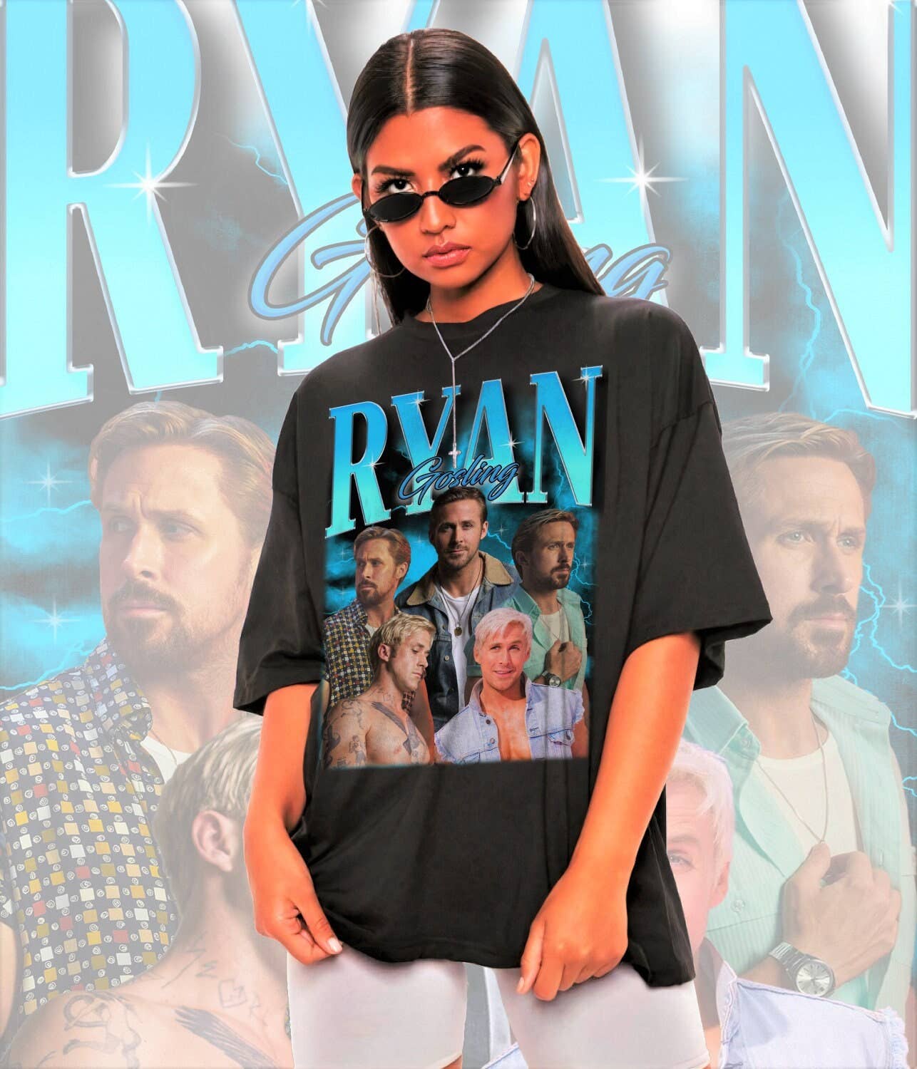 Retro Ryan Gosling Shirt 90s Homage Tee For Fans Unisex T-shirt, Sweatshirt, Hoodie, Long Sleeve Tee - T-Shirt, Sweatshirt, Hoodie