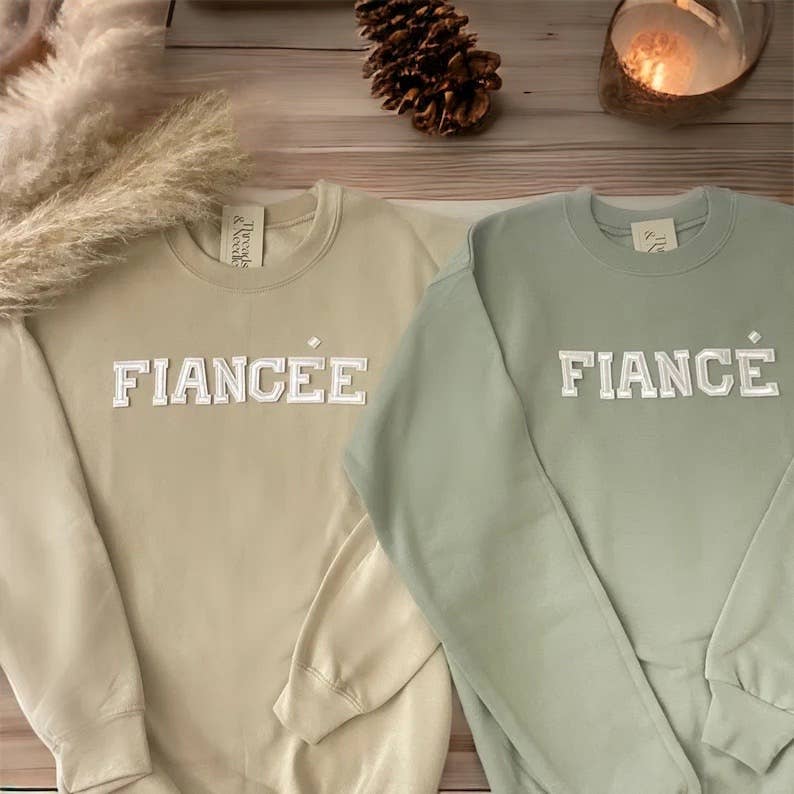 Fiancee Sweatshirt | Fiance Sweatshirt | Engagement Shirts Unisex T-shirt, Sweatshirt, Hoodie, Long Sleeve Tee - T-Shirt, Sweatshirt, Hoodie