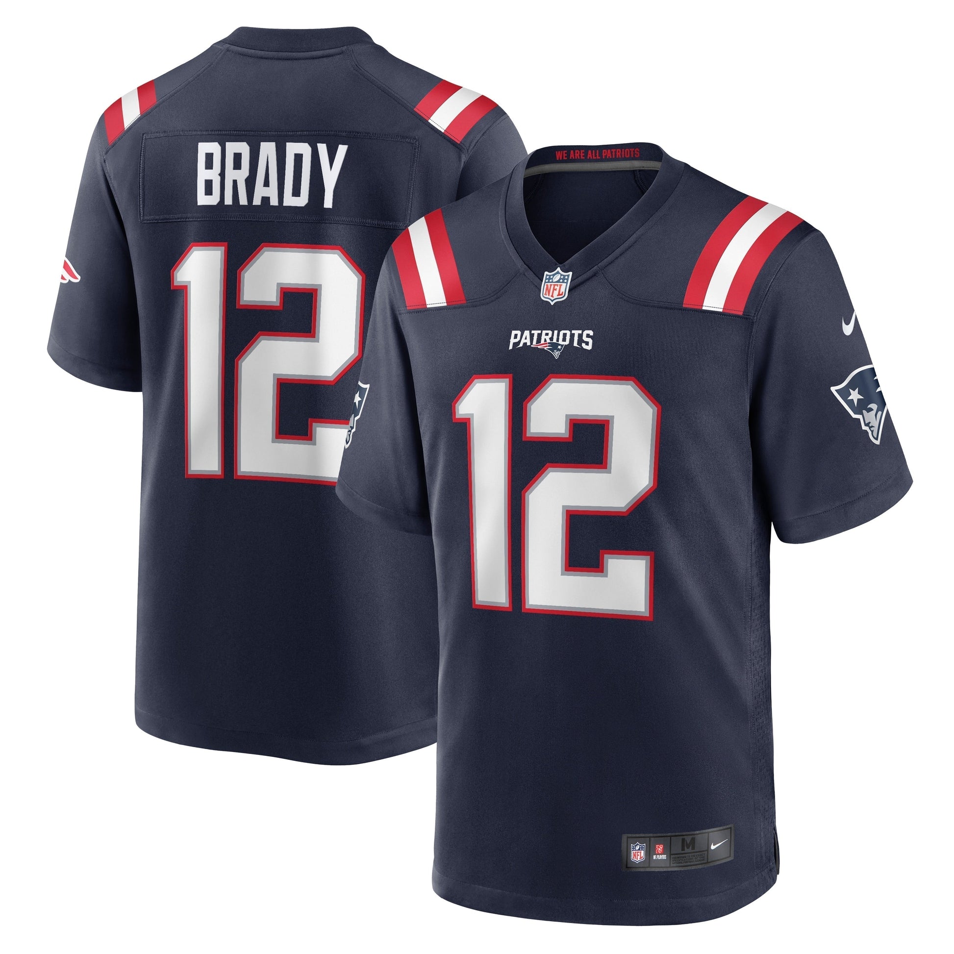 Tom Brady New England Patriots Game Retired Jersey - Navy football jersey product view 1
