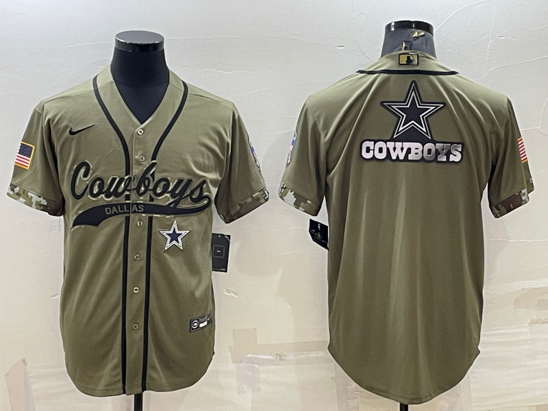 Men's Dallas Cowboys Olive 2022 Salute To Service Limited Jersey football jersey product view 1