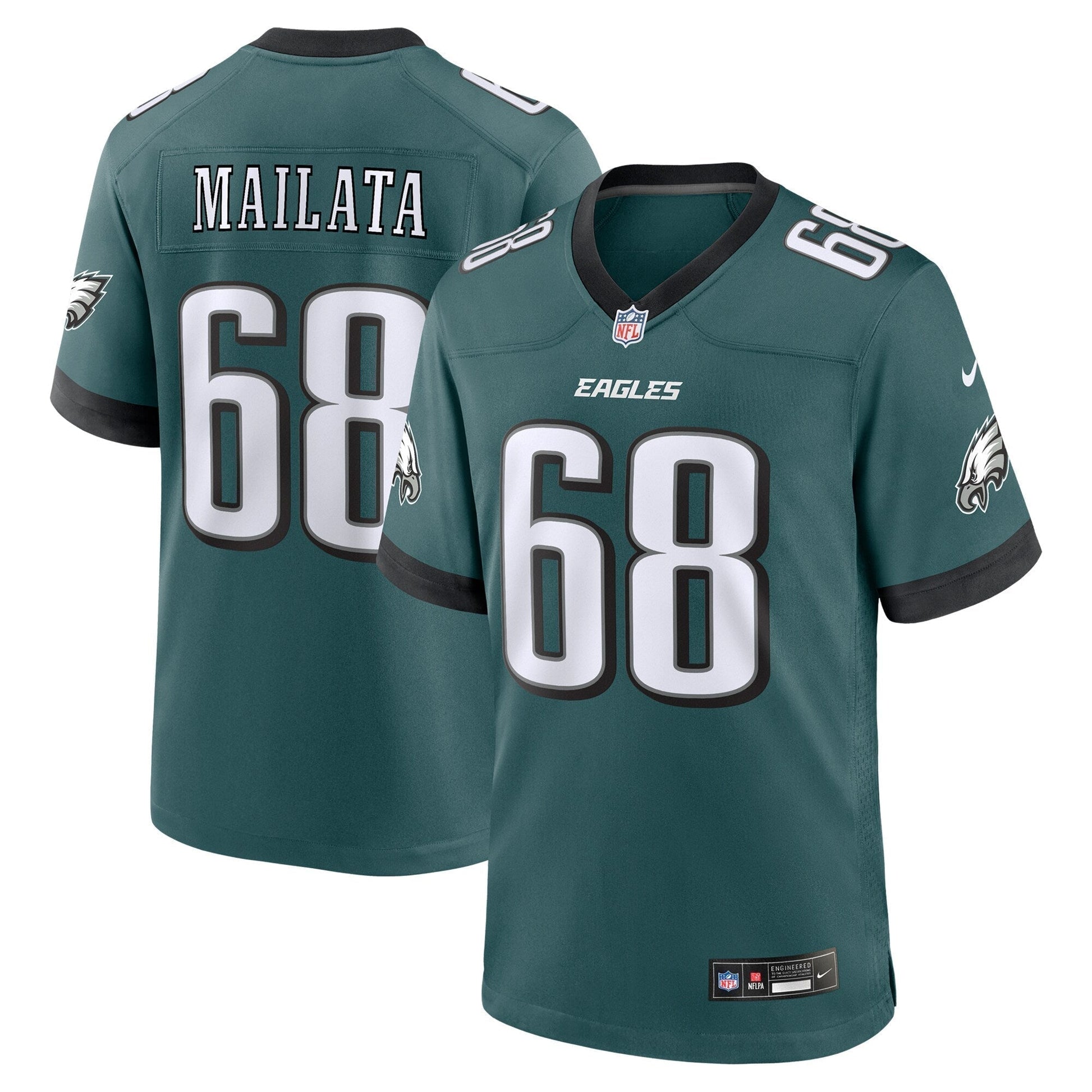 Jordan Mailata Philadelphia Eagles Team Game Jersey - Midnight Green football jersey product view 1
