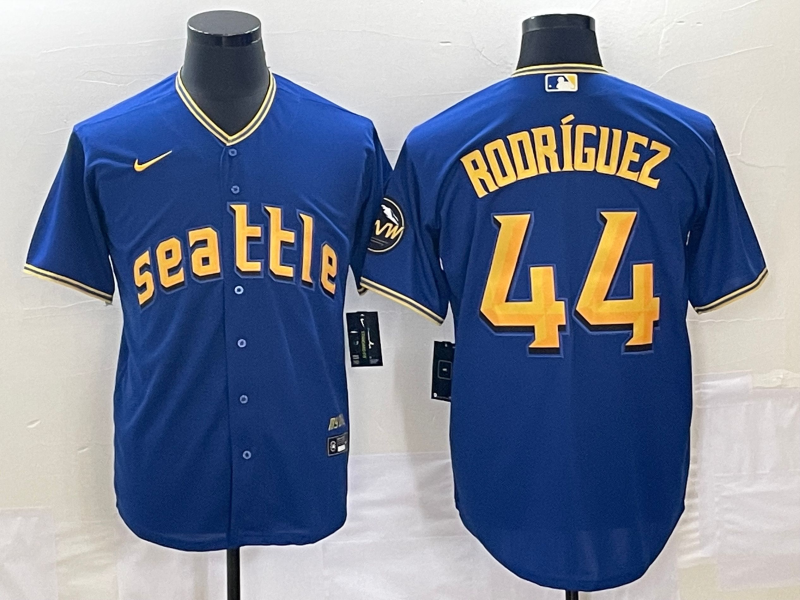 Men's Seattle Mariners Julio Rodriguez Royal 2023 City Connect Replica Jersey baseball jersey product view 1