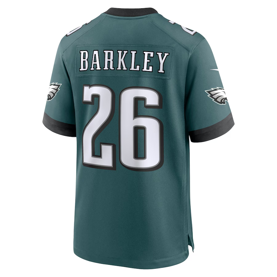 Men's Philadelphia Eagles Saquon Barkley Carbon Green Super Bowl LIX Fashion Game Player Jersey football jersey product view 3