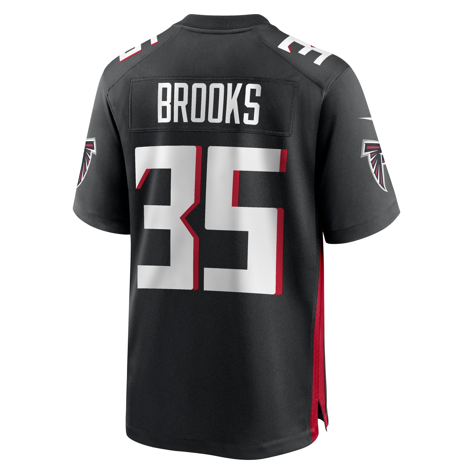 Natrone Brooks Atlanta Falcons Team Game Jersey - Black football jersey product view 3