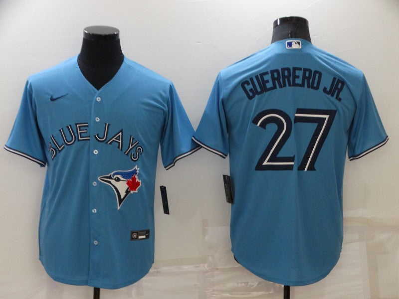 Men's Toronto Blue Jays Vladimir Guerrero Jr. #27 Light Blue Replica Baseball Jersey baseball jersey product view 1