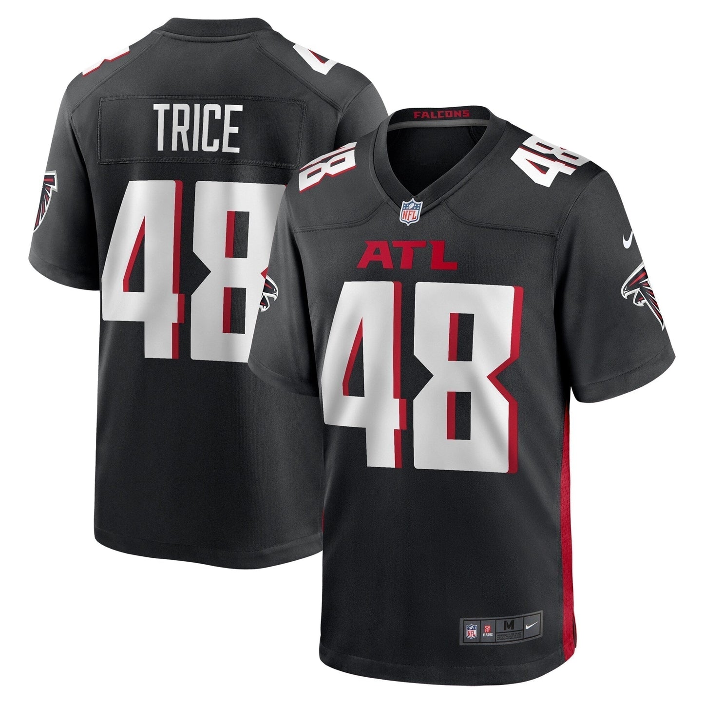 Bralen Trice Atlanta Falcons Team Game Jersey - Black football jersey product view 1