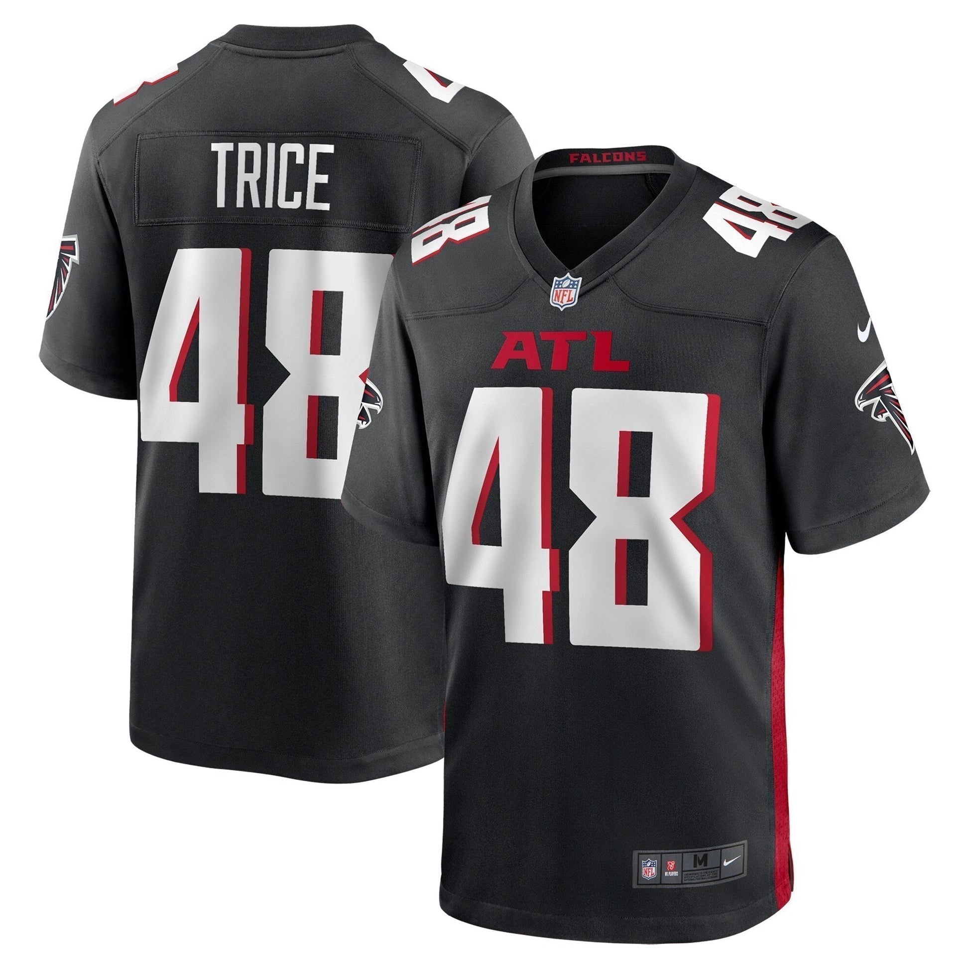 Bralen Trice Atlanta Falcons Team Game Jersey - Black football jersey product view 1