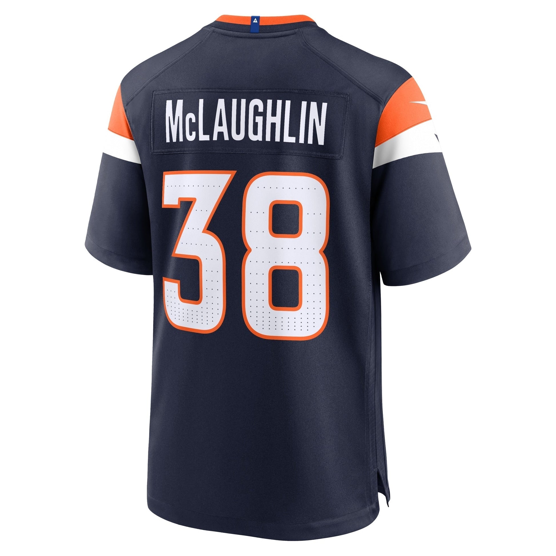 Jaleel McLaughlin Denver Broncos Alternate Game Jersey - Navy football jersey product view 3