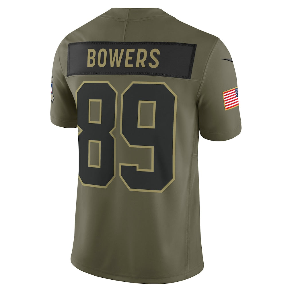 LV.Raiders #89 Brock Bowers Olive 2025 Salute to Service Limited Jersey football jersey product view 1