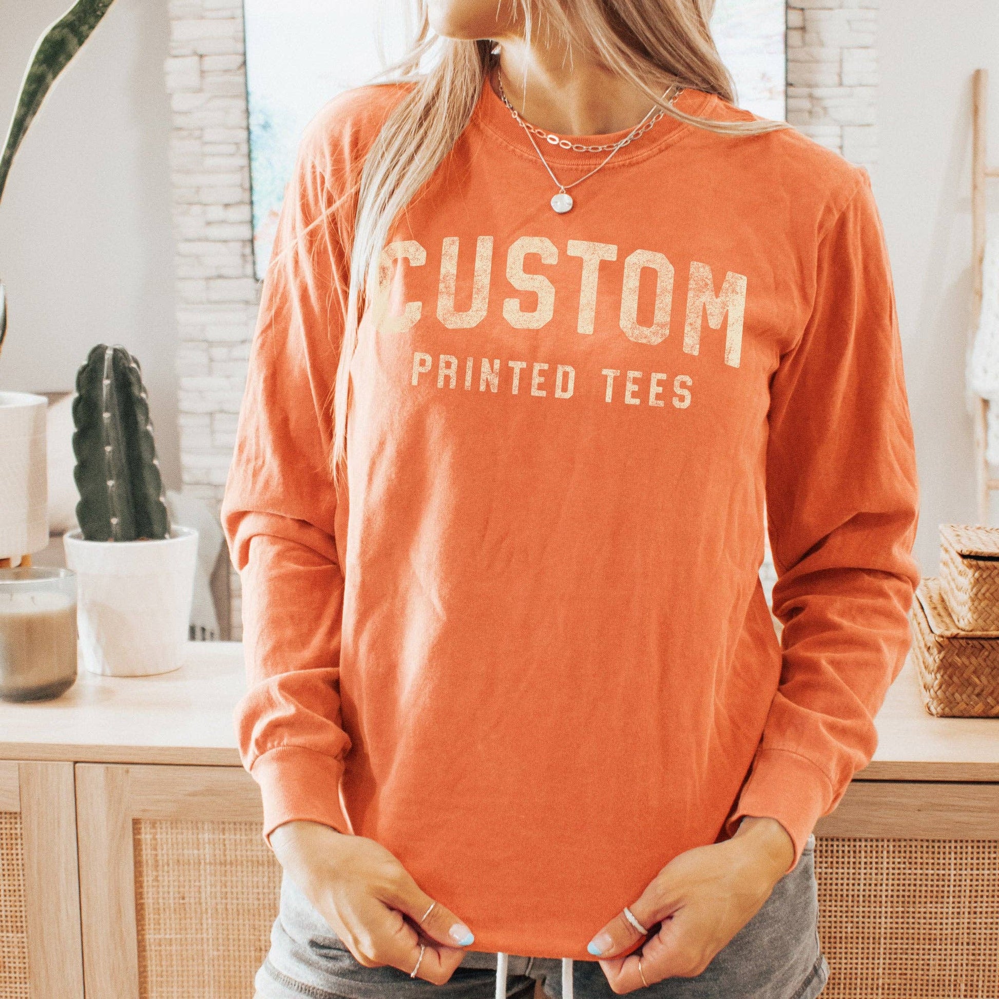 Custom Long Sleeve Tee Fall Comfort Color Name Logo Location Unisex T-shirt, Sweatshirt, Hoodie, Long Sleeve Tee - T-Shirt, Sweatshirt, Hoodie
