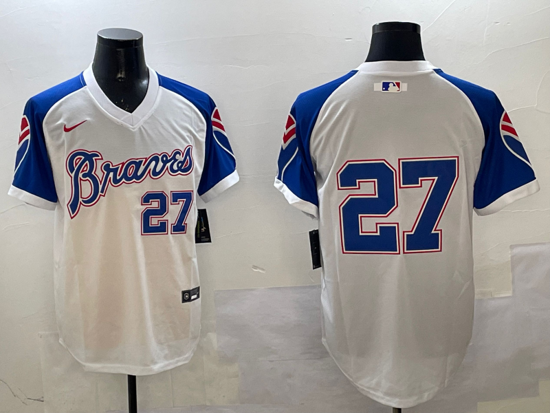 Men's Atlanta Braves Austin Riley White Player Jersey baseball jersey product view 1