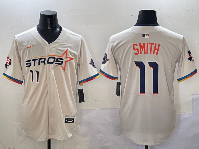 Men's Houston Astros Cam Smith #11 Cream 2025 City Connect Limited Player Jersey baseball jersey product view 1