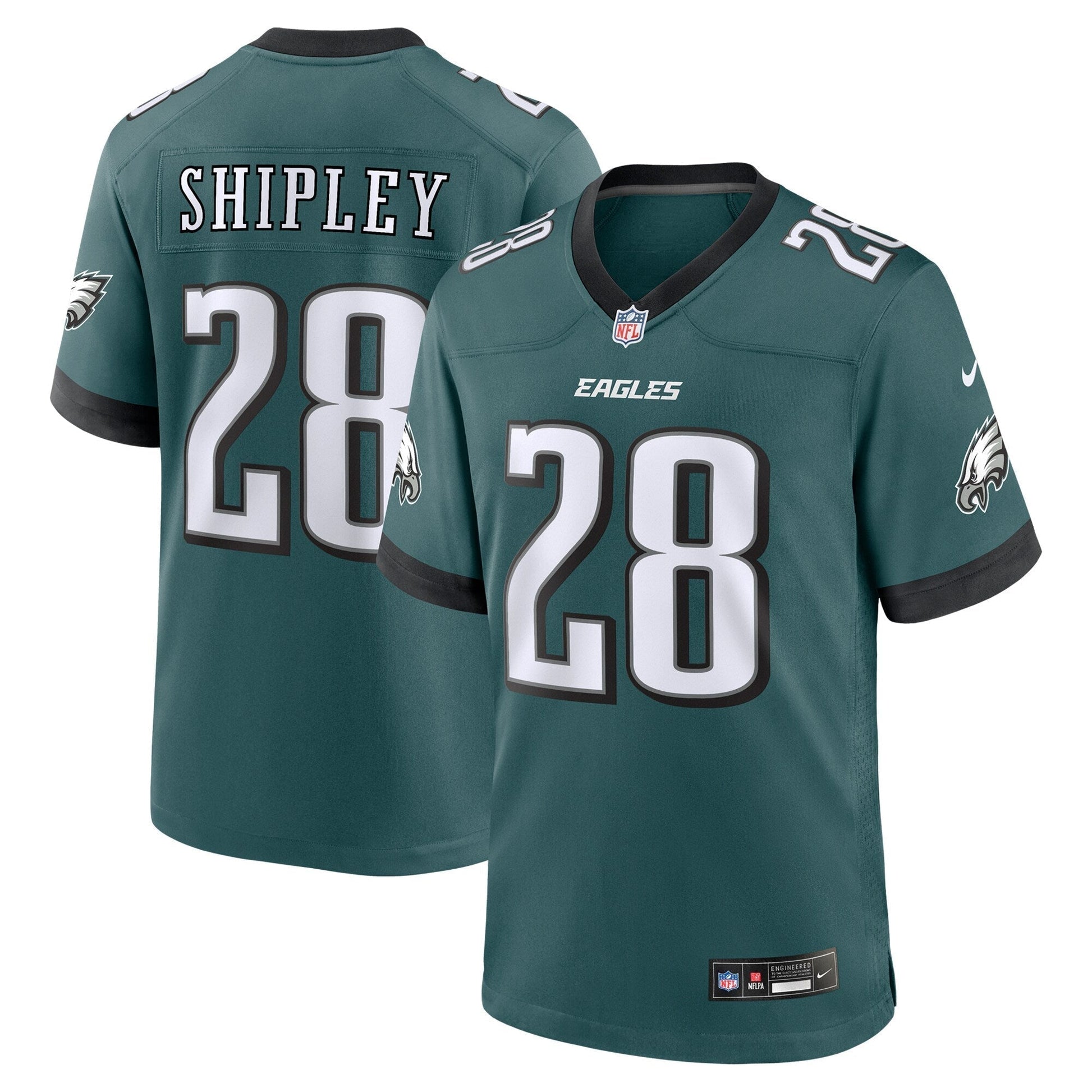 Will Shipley Philadelphia Eagles Team Game Jersey - Midnight Green football jersey product view 1