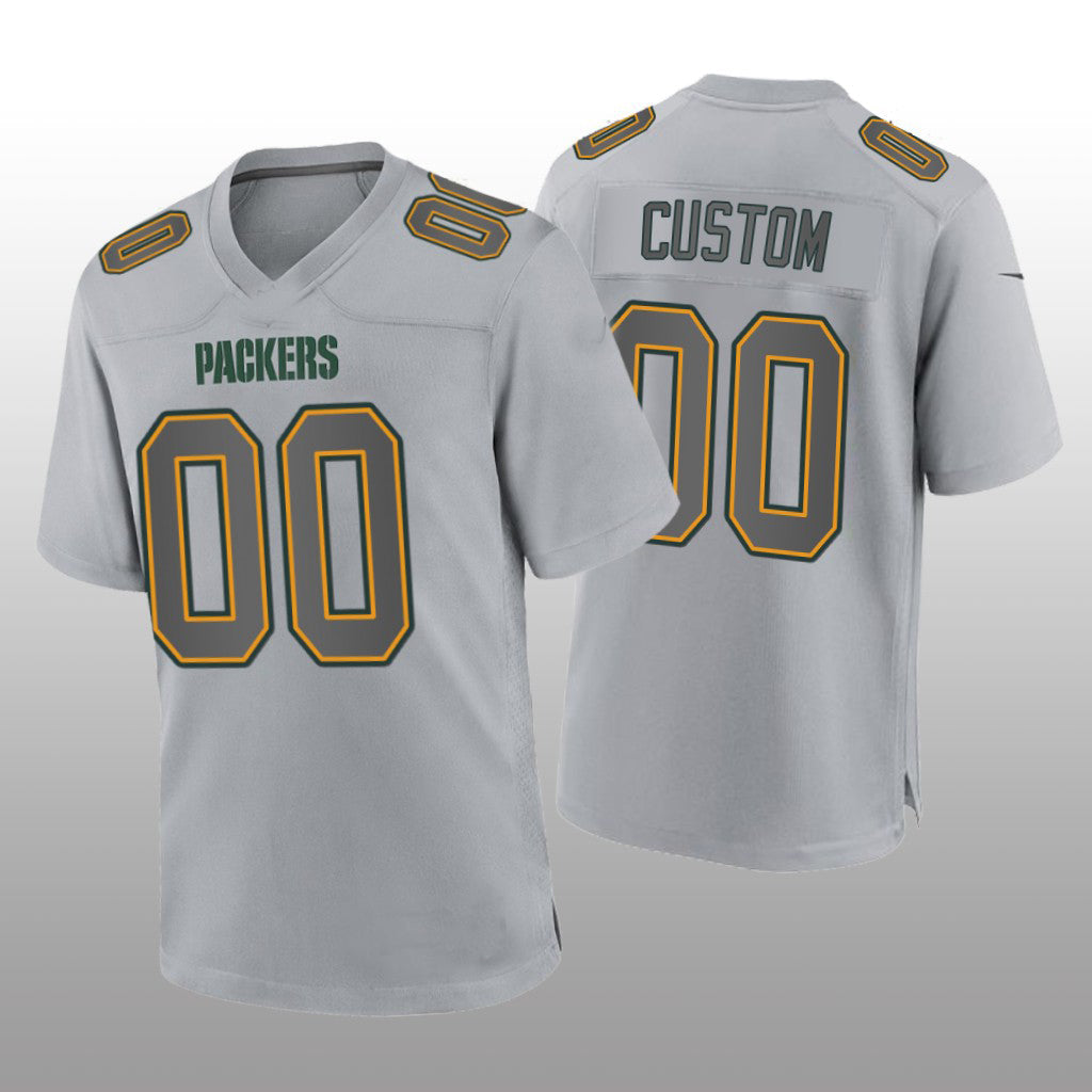 Custom1 Green Bay Packers Gray Atmosphere Game Jersey1 Stitched American Football Jerseys football jersey product view 1