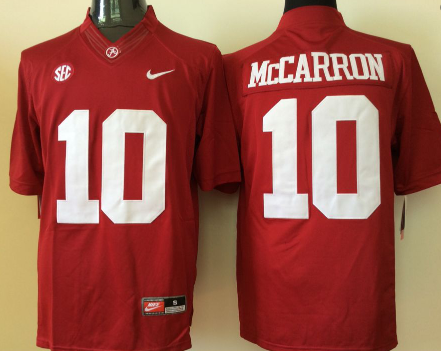 Men's Alabama Crimson Tide A.J. McCarron Crimson Player Game Jersey sports jersey product view 1