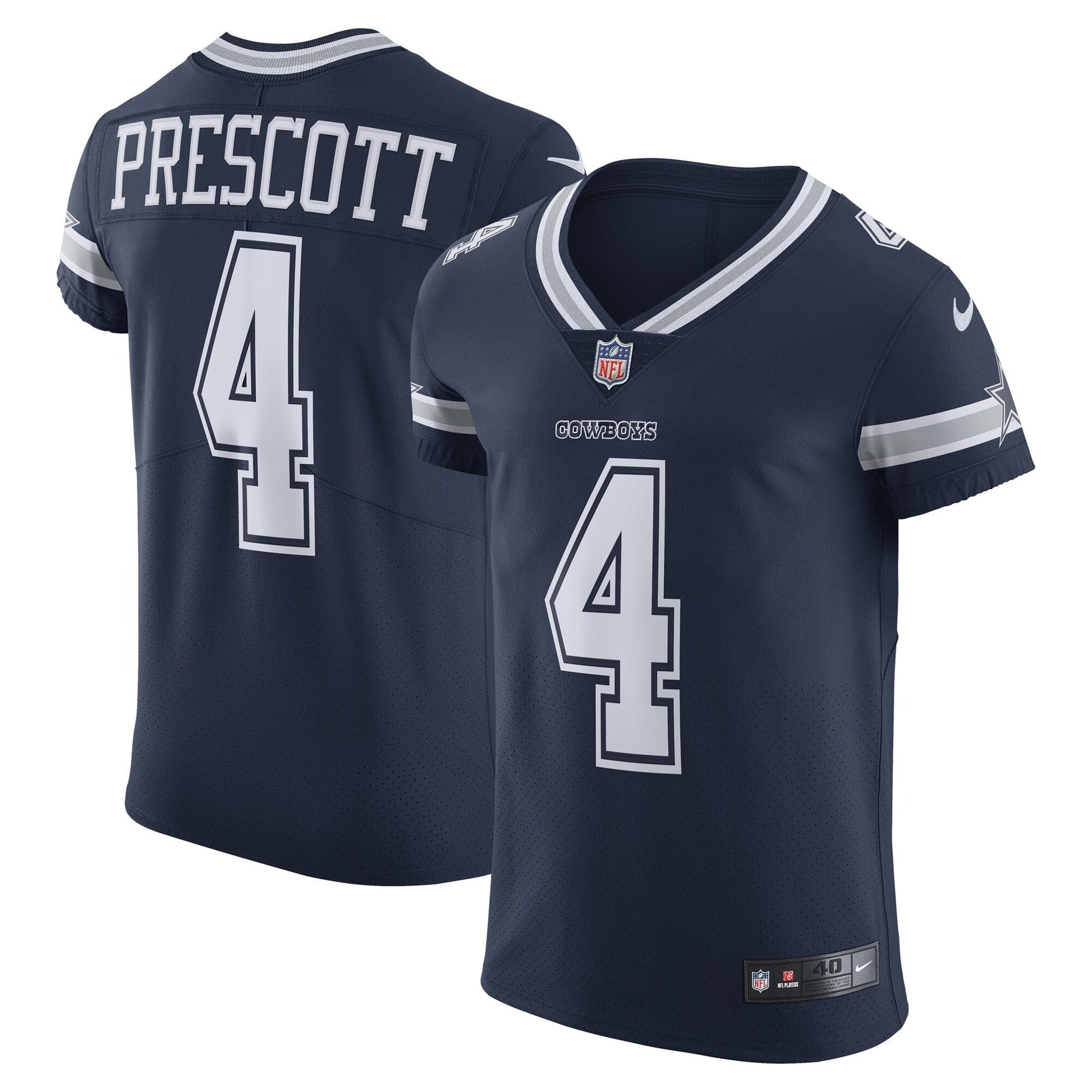 Dallas Cowboys Dak Prescott Navy Vapor Elite Player Team Jersey football jersey product view 1