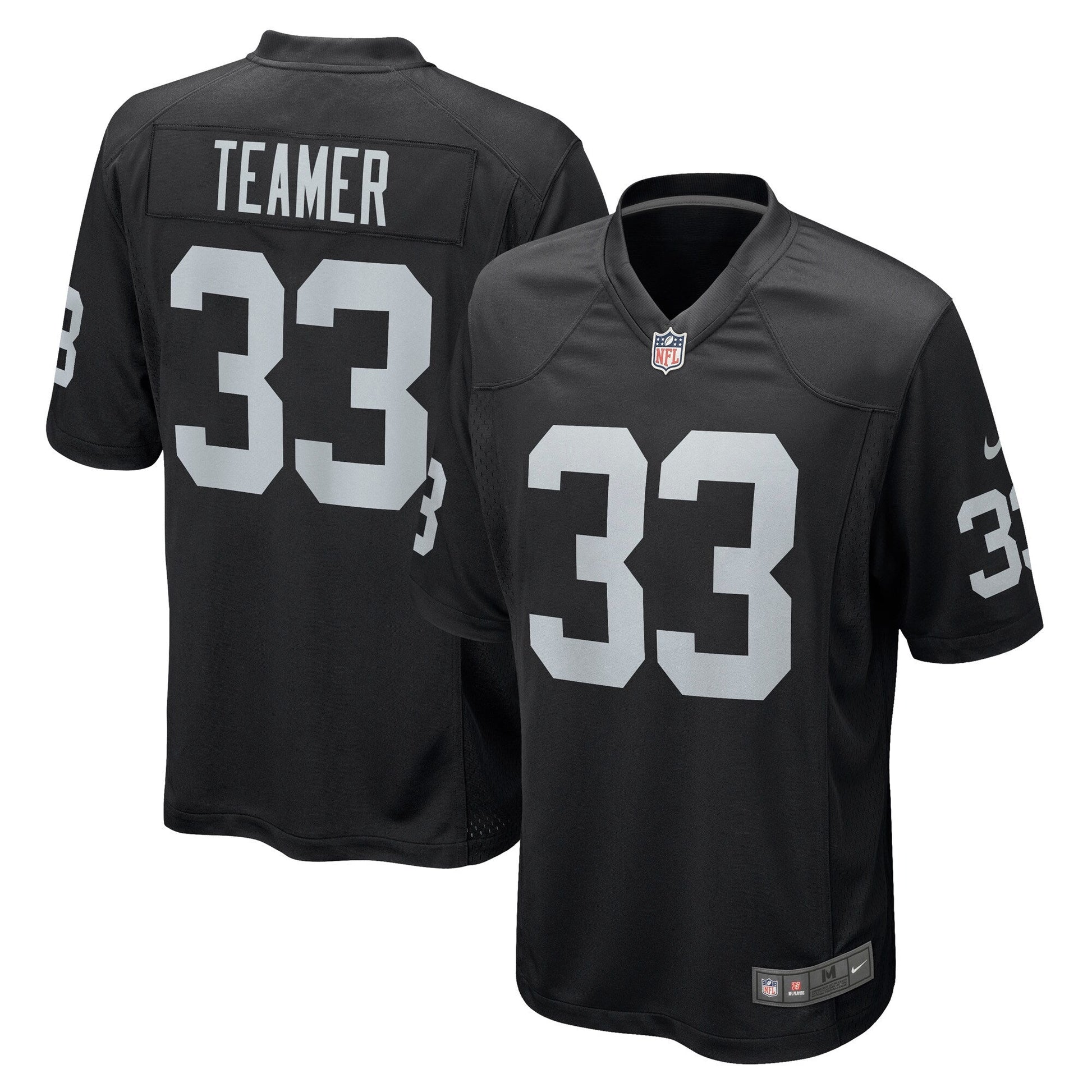 Roderic Teamer Las Vegas Raiders Game Jersey - Black football jersey product view 1