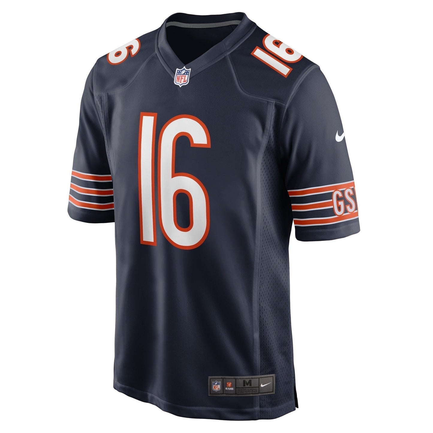 Trenton Gill Chicago Bears Game Jersey - Navy football jersey product view 2