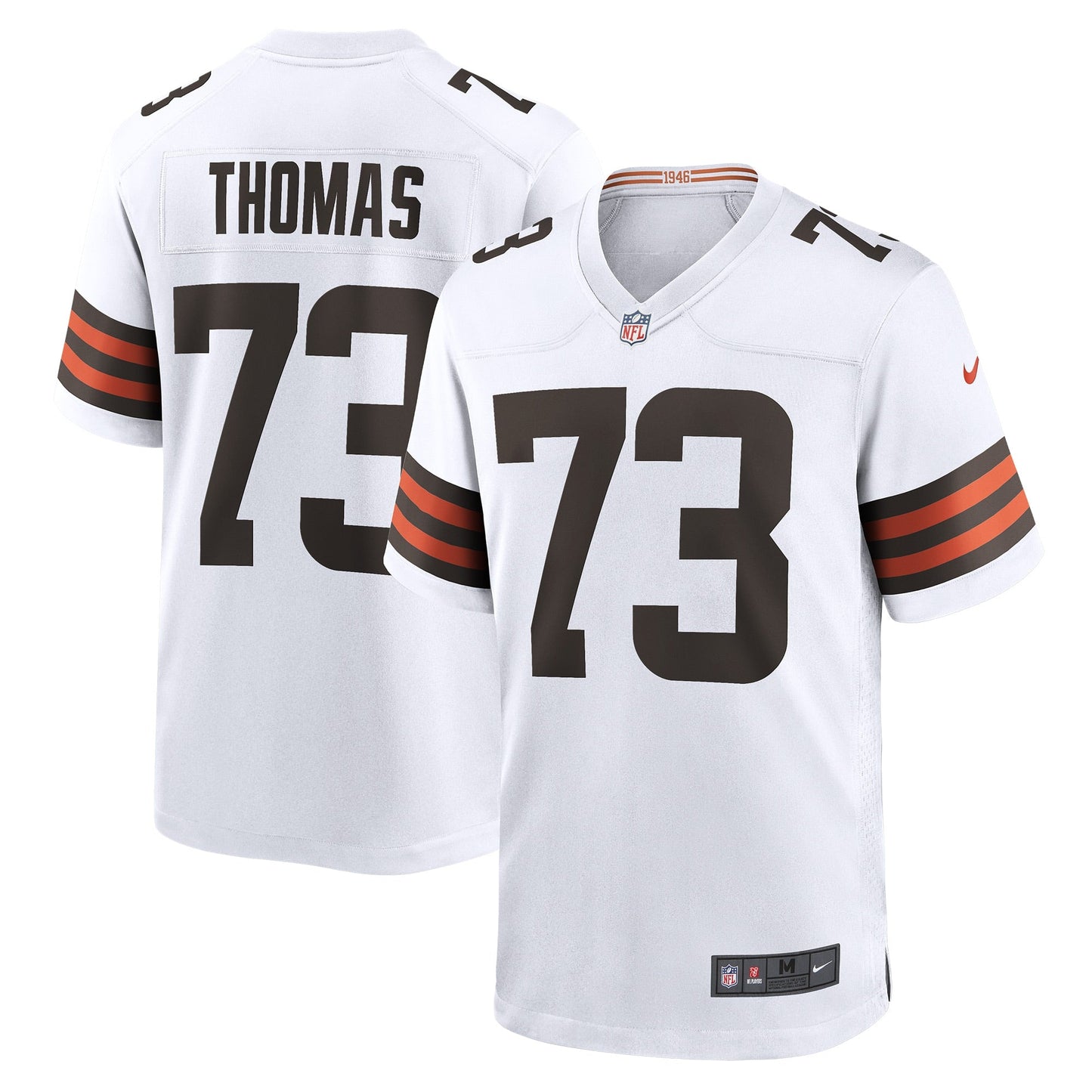 Joe Thomas Cleveland Browns Retired Game Jersey - White football jersey product view 1