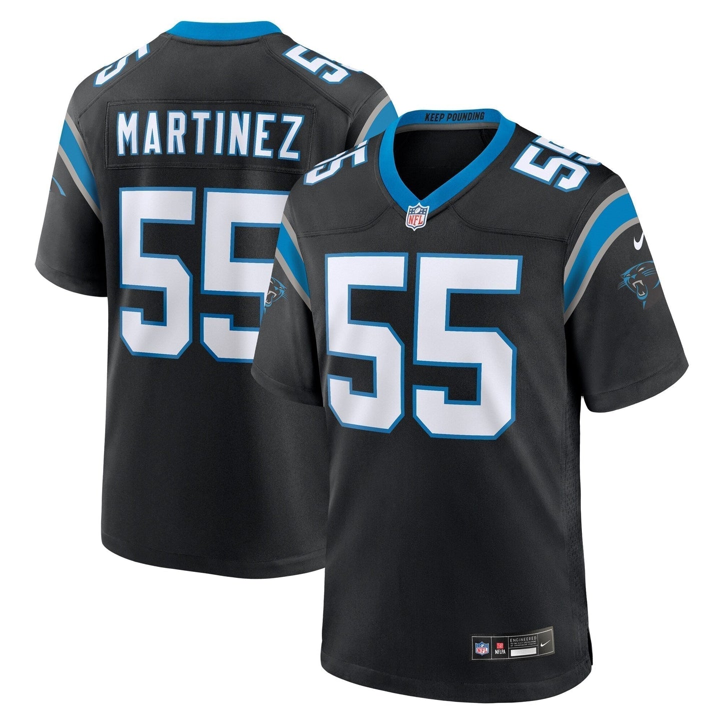 Blake Martinez Carolina Panthers Game Jersey - Black football jersey product view 1