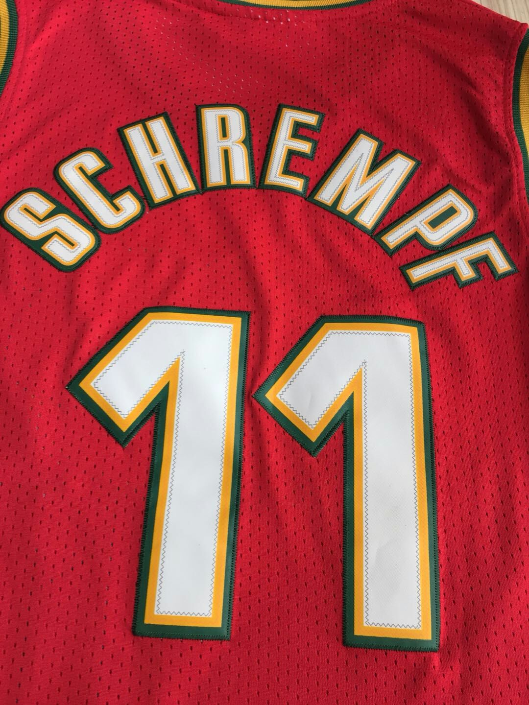 SuperSonics No. 11 Detlef Schrempf Retro Red Jersey basketball jersey product view 2