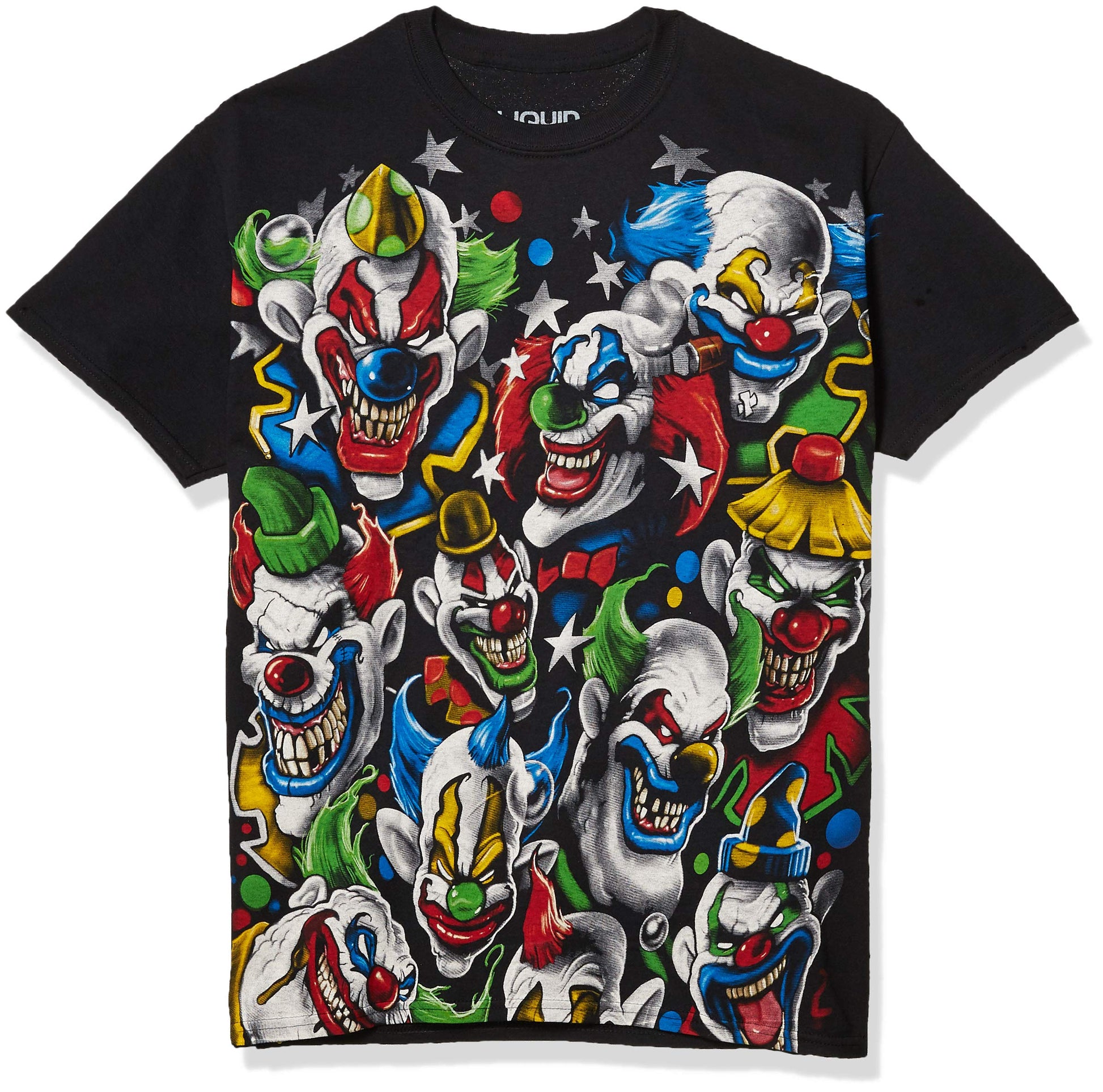Liquid Blue Mens Plus Colored Clowns T-Shirt - Trendy Graphic Unisex - T-Shirt, Sweatshirt, Hoodie