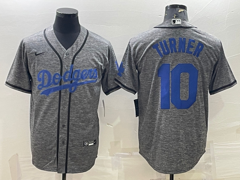 Men's Los Angeles Dodgers Justin Turner Gray City Connect Replica Player Jersey baseball jersey product view 1