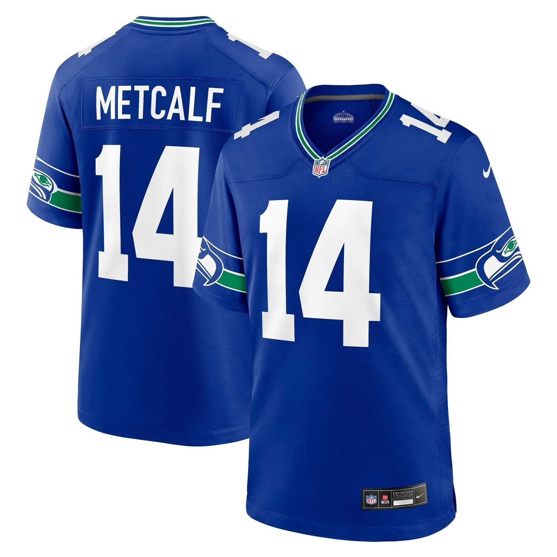 DK Metcalf Seattle Seahawks Throwback Game Jersey - Royal football jersey product view 1