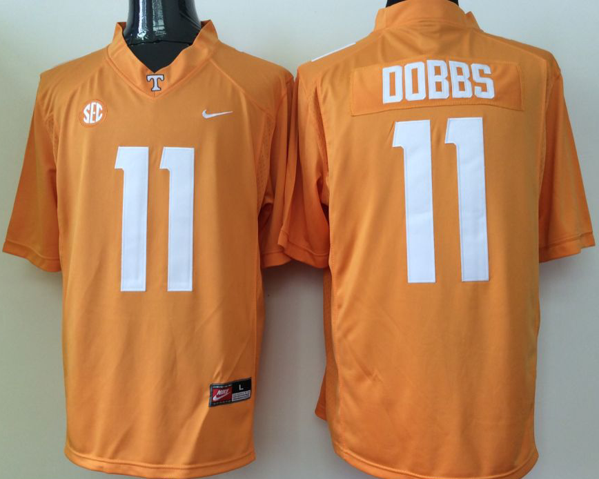 Men's Tennessee Volunteers Josh Dobbs Orange Player Game Jersey sports jersey product view 1