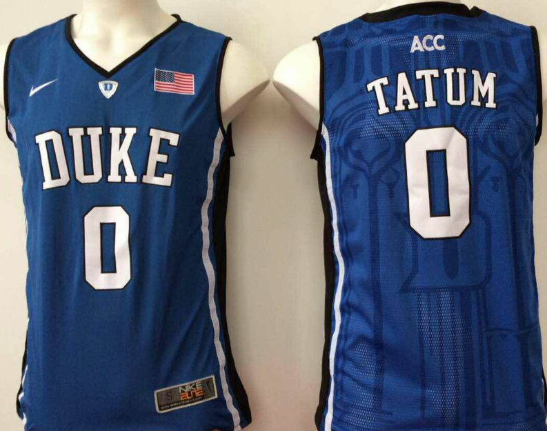 Men's Duke Blue Devils Jayson Tatum #0 Blue Player Game Jersey sports jersey product view 1