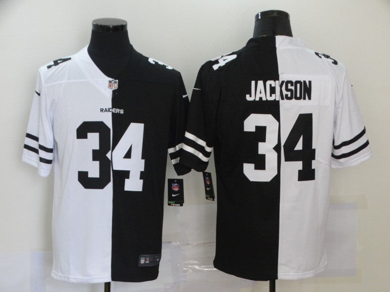 Men's Las Vegas Raiders Bo Jackson #34 Black/White Game Jersey1 football jersey product view 1