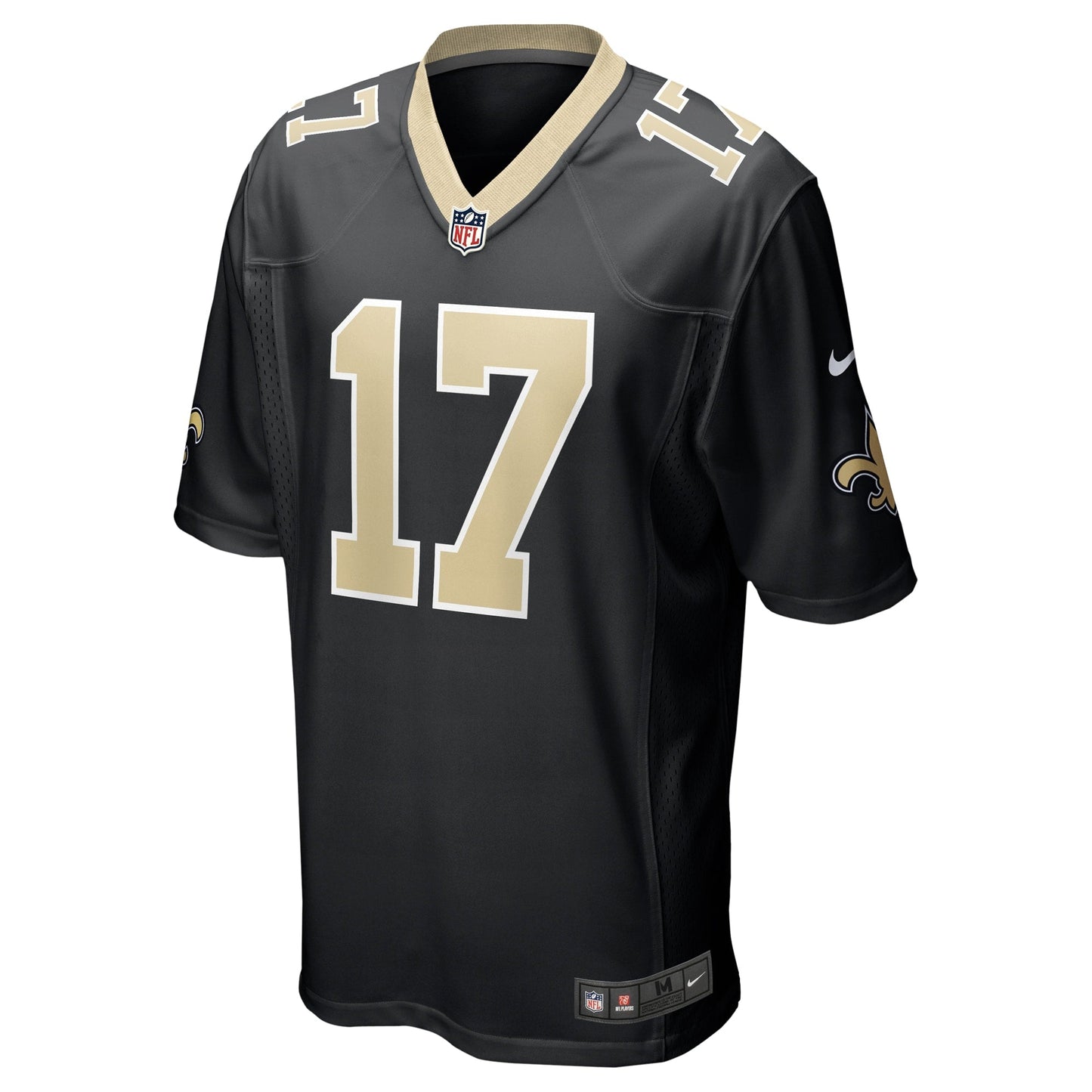 A.T. Perry New Orleans Saints Team Game Jersey - Black football jersey product view 2