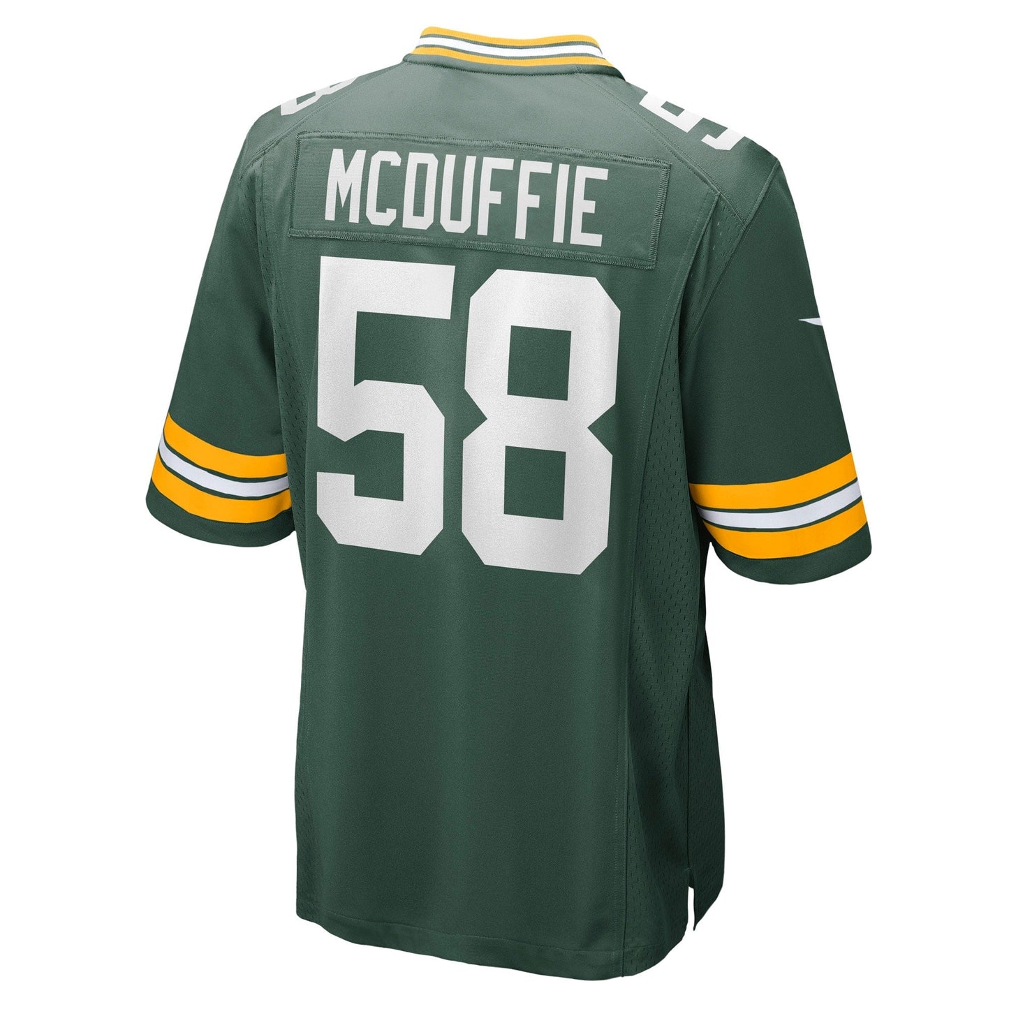 Isaiah McDuffie Green Bay Packers Game Jersey - Green football jersey product view 3