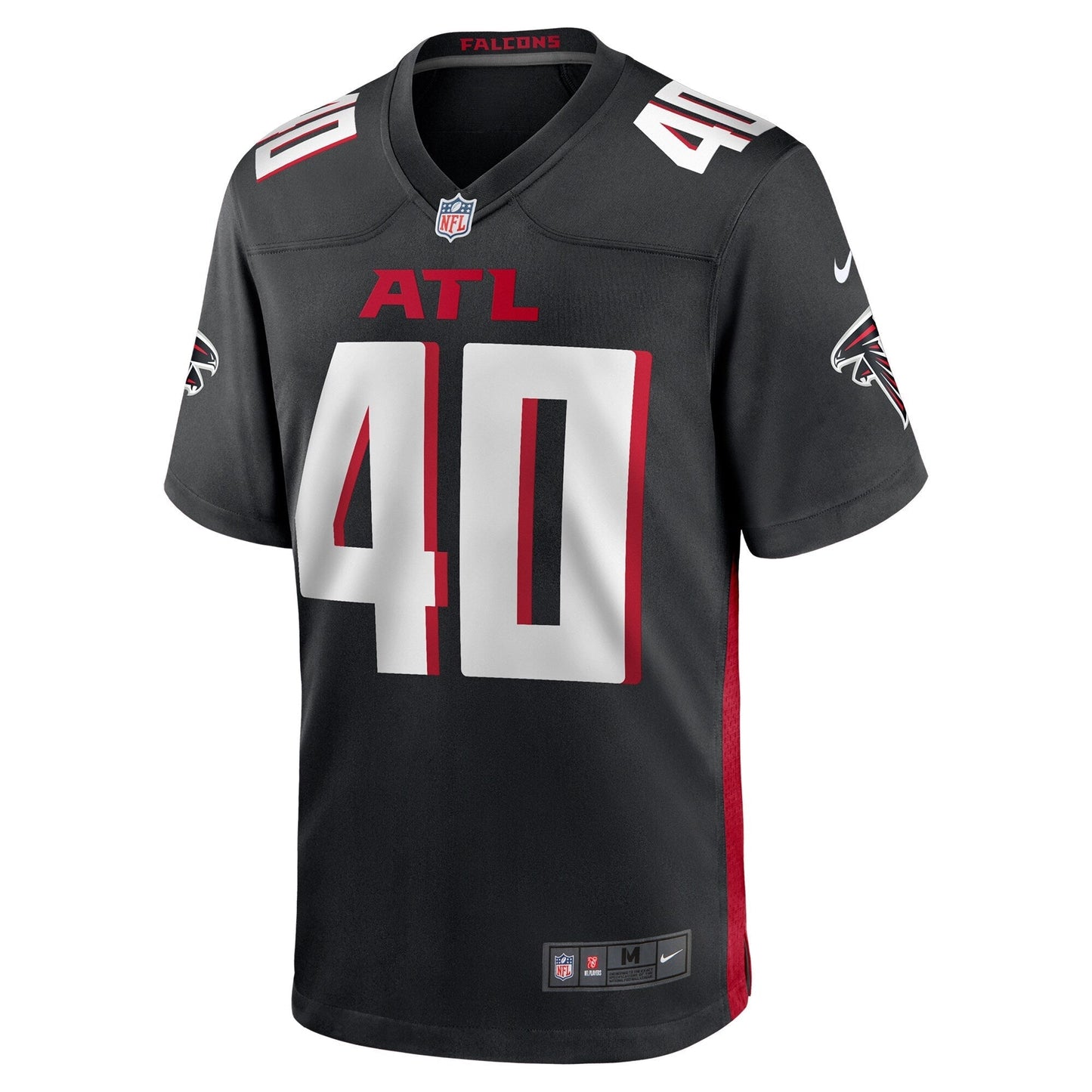 JD Bertrand Atlanta Falcons Team Game Jersey - Black football jersey product view 2