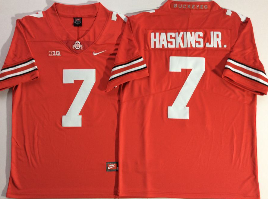 Men's Ohio State Buckeyes Dwayne Haskins #7 Scarlet Player Game Jersey sports jersey product view 1