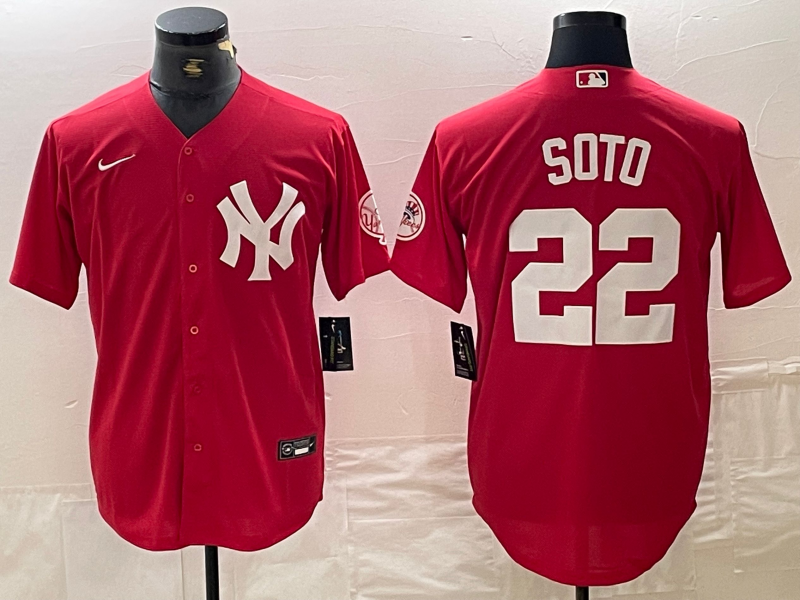 Men's New York Yankees Juan Soto Red Replica Player Jersey baseball jersey product view 1